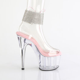 Pleaser ADORE-791-2RS Plateau Sandaletten Clear Strass Pink Transparent EU-35 / US-5