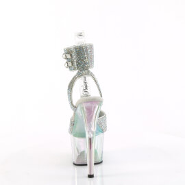 Pleaser ADORE-791HTRS Plateau Sandaletten Holograma Strass Silber EU-35 / US-5