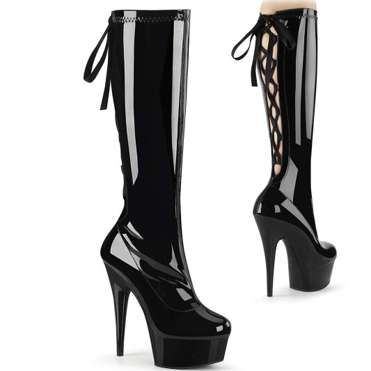 Pleaser Kniestiefel DELIGHT-2029 Schwarz EU-39 / US-9