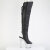 Pleaser BEJEWELED-3019MS-7 Plateau Overknee Stiefel Kunstleder Strass Schwarz EU-39 / US-9