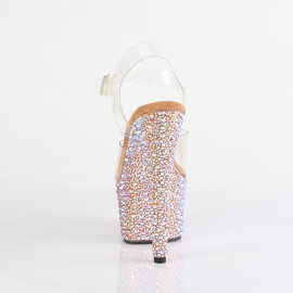 Pleaser BEJEWELED-708MS Plateau Sandaletten Clear Strass Gold EU-42 / US-12