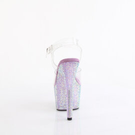 Pleaser BEJEWELED-708RRS Plateau Sandaletten Clear Strass Lila EU-39 / US-9