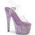 Pleaser BEJEWELED-708RRS Plateau Sandaletten Clear Strass Lila EU-39 / US-9