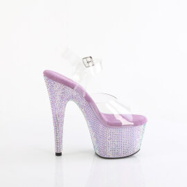 Pleaser BEJEWELED-708RRS Plateau Sandaletten Clear Strass Lila EU-40 / US-10