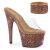 Pleaser BEJEWELED-712RS Plateau Pantoletten Clear Strass Braun EU-41 / US-11