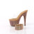 Pleaser BEJEWELED-712RS Plateau Pantoletten Clear Strass Braun EU-41 / US-11