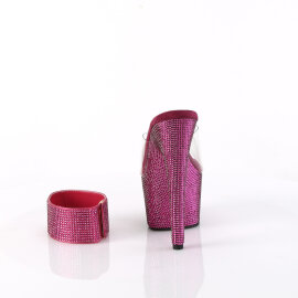 Pleaser BEJEWELED-712RS Plateau Pantoletten Clear Strass Pink EU-37 / US-7