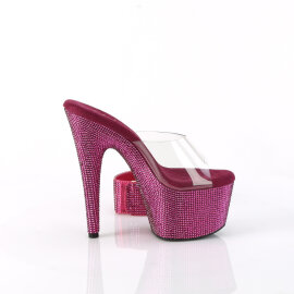 Pleaser BEJEWELED-712RS Plateau Pantoletten Clear Strass Pink EU-38 / US-8