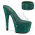 Pleaser BEJEWELED-712RS Plateau Pantoletten Clear Strass Grün EU-42 / US-12