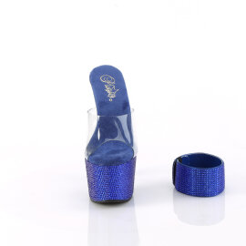 Pleaser BEJEWELED-712RS Plateau Pantoletten Clear Strass...