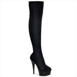 Pleaser Overknee Stiefel DELIGHT-3002 Schwarz EU-42 / US-12