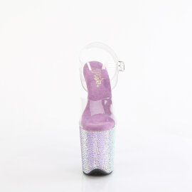 Pleaser BEJEWELED-808RRS Plateau Sandaletten Clear Strass...