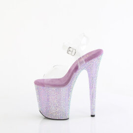 Pleaser BEJEWELED-808RRS Plateau Sandaletten Clear Strass Lila EU-37 / US-7