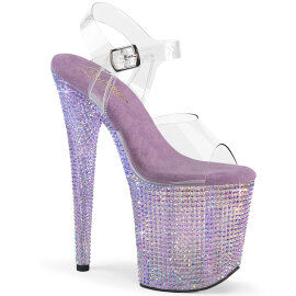 Pleaser BEJEWELED-808RRS Plateau Sandaletten Clear Strass...