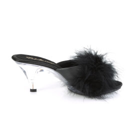 Fabulicious BELLE-301F Pantoletten Clear Kunstleder Schwarz EU-35 / US-5