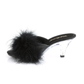Fabulicious BELLE-301F Pantoletten Clear Kunstleder Schwarz EU-38 / US-8