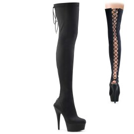Pleaser Overknee Stiefel DELIGHT-3003 Schwarz EU-38 / US-8