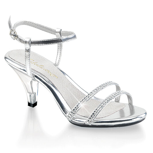 Fabulicious BELLE-316 Sandaletten Clear Metallic Kunstleder Silber EU-35 / US-5