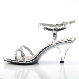 Fabulicious BELLE-316 Sandaletten Clear Metallic Kunstleder Silber EU-35 / US-5