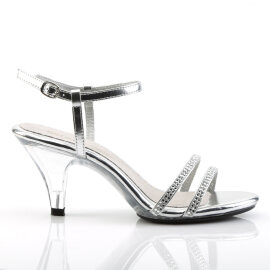 Fabulicious BELLE-316 Sandaletten Clear Metallic Kunstleder Silber EU-35 / US-5