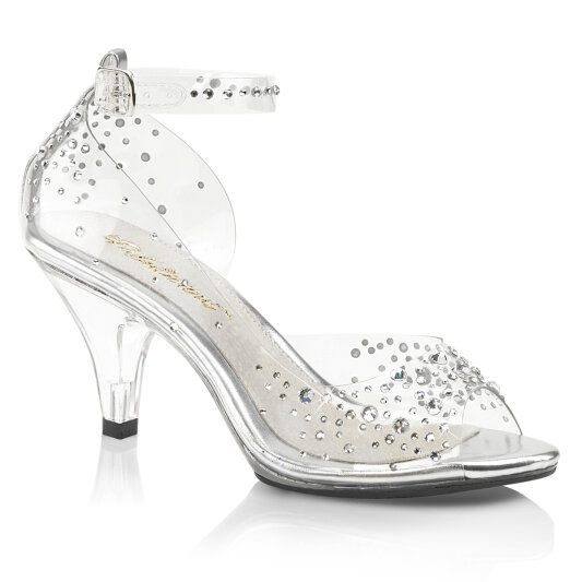 Fabulicious BELLE-330RS Plateau Sandaletten Clear Strass Transparent EU-39 / US-9