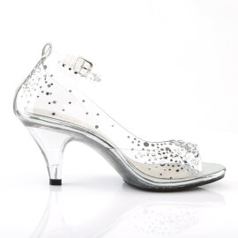 Fabulicious BELLE-330RS Plateau Sandaletten Clear Strass Transparent EU-39 / US-9