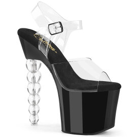 Pleaser BLISS-708 Plateau Sandaletten Clear Schwarz EU-38...