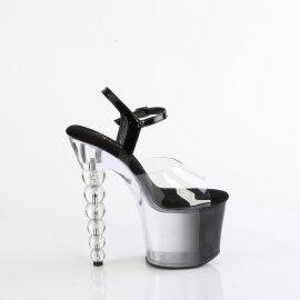 Pleaser BLISS-708-1BC Plateau Sandaletten Clear Schwarz EU-37 / US-7
