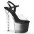 Pleaser BLISS-708-1BC Plateau Sandaletten Clear Schwarz EU-39 / US-9
