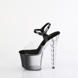Pleaser BLISS-708-1BC Plateau Sandaletten Clear Schwarz EU-40 / US-10