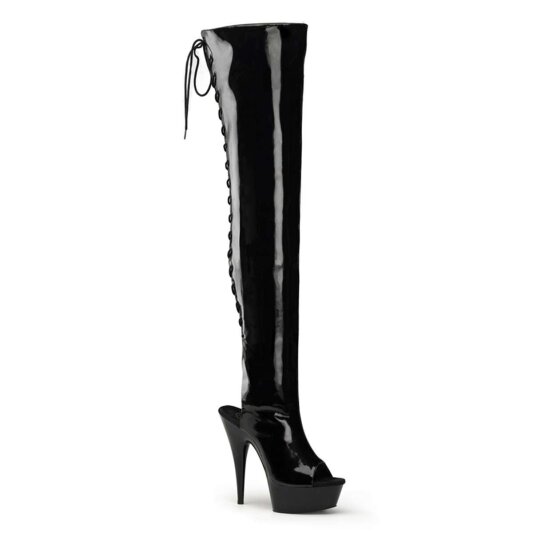Pleaser Overknee Stiefel DELIGHT-3017 Schwarz EU-37 / US-7