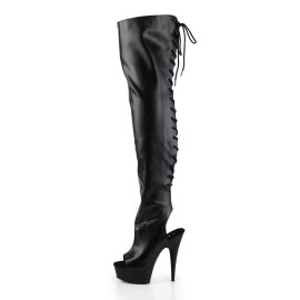 Pleaser Overknee Stiefel DELIGHT-3017 Schwarz EU-37 / US-7