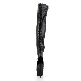 Pleaser Overknee Stiefel DELIGHT-3017 Schwarz EU-39 / US-9