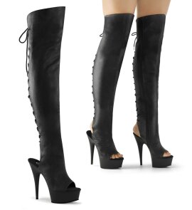 Pleaser Overknee Stiefel DELIGHT-3019 Schwarz EU-35 / US-5