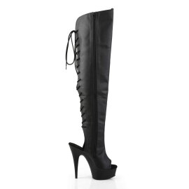Pleaser Overknee Stiefel DELIGHT-3019 Schwarz EU-38 / US-8