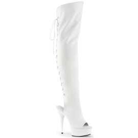 Pleaser Overknee Stiefel DELIGHT-3019 Weiß EU-35 /...