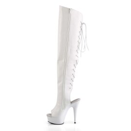 Pleaser Overknee Stiefel DELIGHT-3019 Weiß EU-35 / US-5
