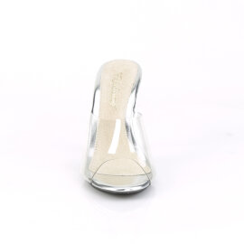 Fabulicious CARESS-401 Pantoletten Clear Silber EU-37 / US-7