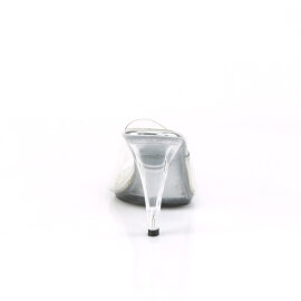 Fabulicious CARESS-401 Pantoletten Clear Silber EU-37 / US-7