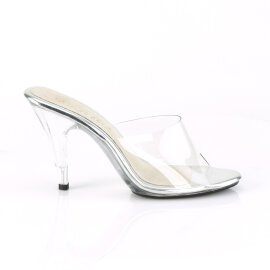 Fabulicious CARESS-401 Pantoletten Clear Silber EU-37 / US-7