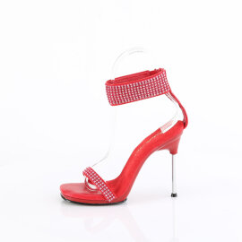 Fabulicious CHIC-40 Sandaletten Kunstleder Strass Rot EU-40 / US-10