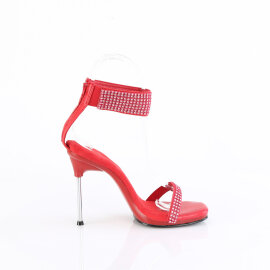 Fabulicious CHIC-40 Sandaletten Kunstleder Strass Rot EU-40 / US-10