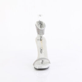 Fabulicious CHIC-40 Sandaletten Stoff Strass Silber EU-37...