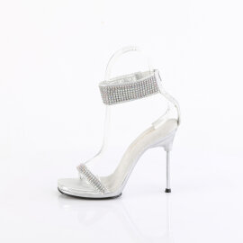 Fabulicious CHIC-40 Sandaletten Stoff Strass Silber EU-38 / US-8