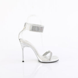 Fabulicious CHIC-40 Sandaletten Stoff Strass Silber EU-38 / US-8