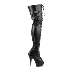 Pleaser Overknee Stiefel DELIGHT-3025 Schwarz EU-37 / US-7
