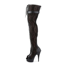 Pleaser Overknee Stiefel DELIGHT-3025ML Schwarz EU-35 / US-5