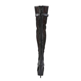 Pleaser Overknee Stiefel DELIGHT-3025ML Schwarz EU-35 / US-5