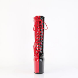 Pleaser CRAZE-1040TT Plateau Kniestiefel Lack Schwarz Rot...