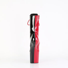 Pleaser CRAZE-1040TT Plateau Kniestiefel Lack Schwarz Rot EU-38 / US-8